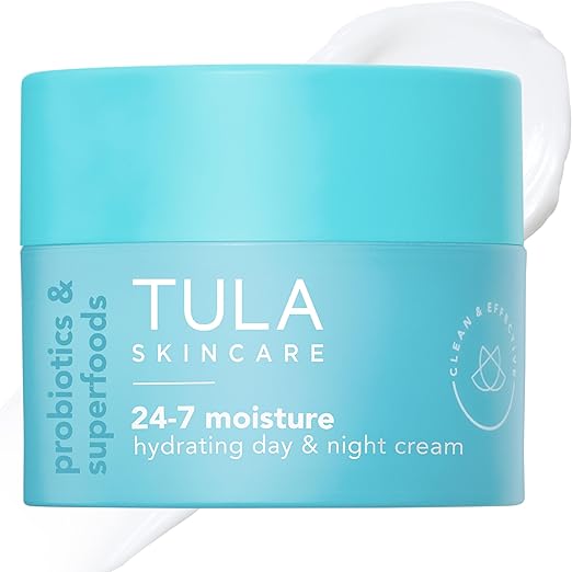 TULA Skin Care 24-7 Hydrating Day & Night Cream - Nourishing Moisturizer for Face, Maintain Skin Balance & Improve Skin Smoothness, Contains Watermelon & Apple Extract