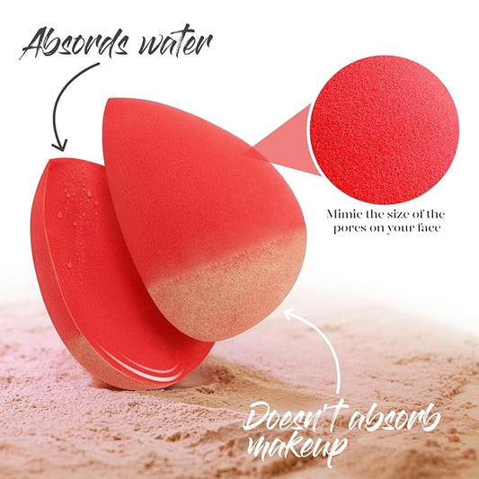 BEAKEY Makeup Sponge 5 Pcs Set, Latex-Free Boun Boun Beauty Sponge for Blending, Makeup Sponges for Foundation, Liquid, Cream and Powder. Blender for Enhanced Make Up Application