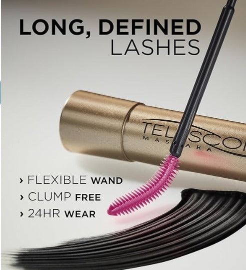 L'Oreal Paris Makeup Telescopic Original Lengthening, Lash Separating Mascara with Dual Precision Brush, Washable, Black Brown, 0.27 Fl Oz., 1 Count